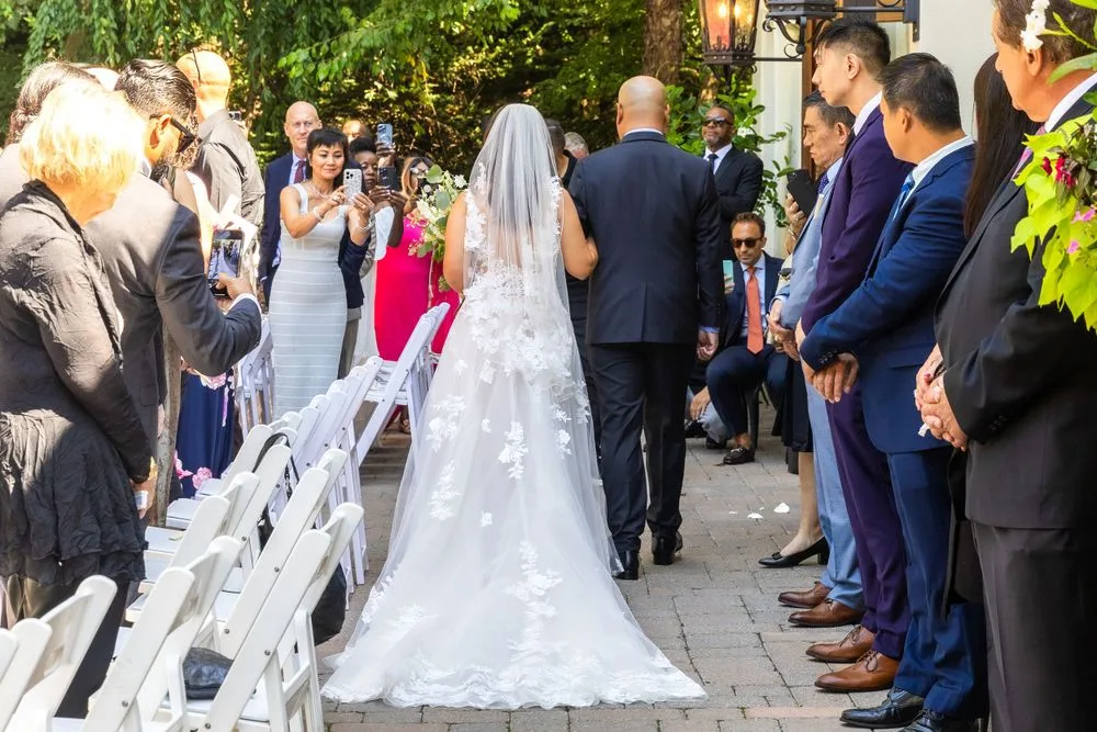 Bride walking down the ceremony aisle — Maximus Visions wedding photography, New Jersey & New York City